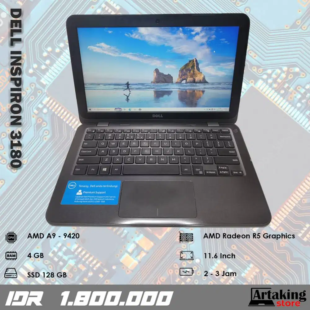 Dell Inspiron 3180 - AMD A9 - Ram 4 GB - Sudah SSD