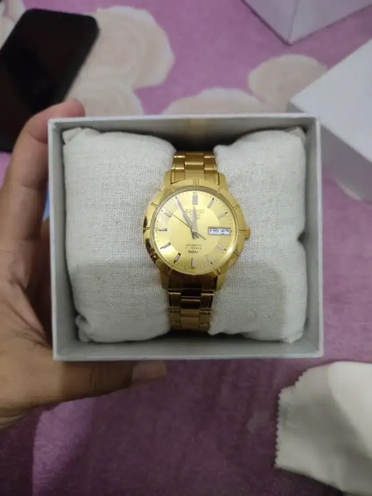 Seiko 5 sports automatic gold dial