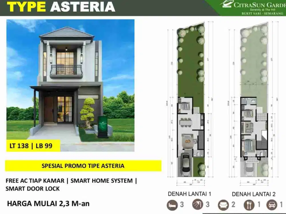RUMAH MEWAH 2 M AN CITRASUNGARDEN ASTERIA SEMARANG