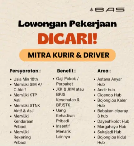 LOWONGAN KURIR DELIVERY