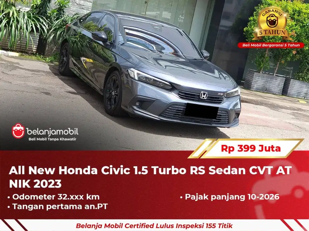 [ GARANSI 5TH ] Honda Civic 1.5 TC Turbo RS Sedan CVT AT 2023 2024