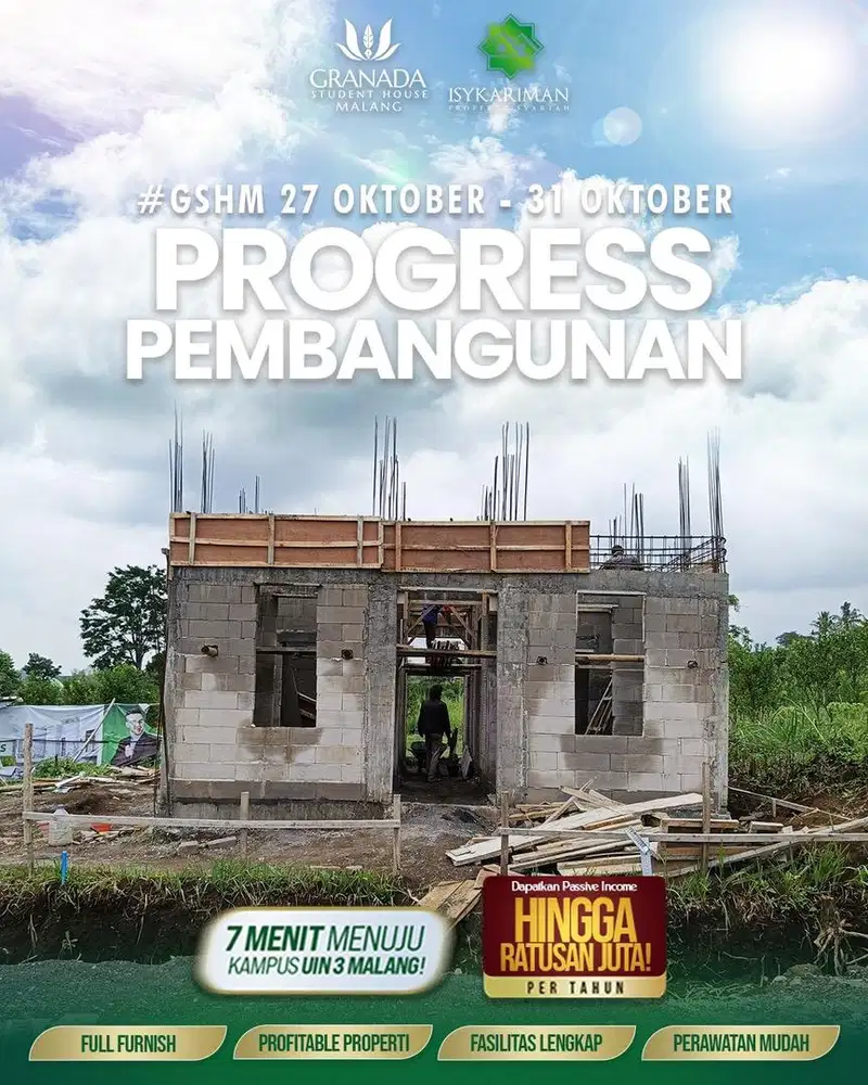 Rumah Kos dijual dekat UIN 3 Malang Unisma UMm Sengalling Batu