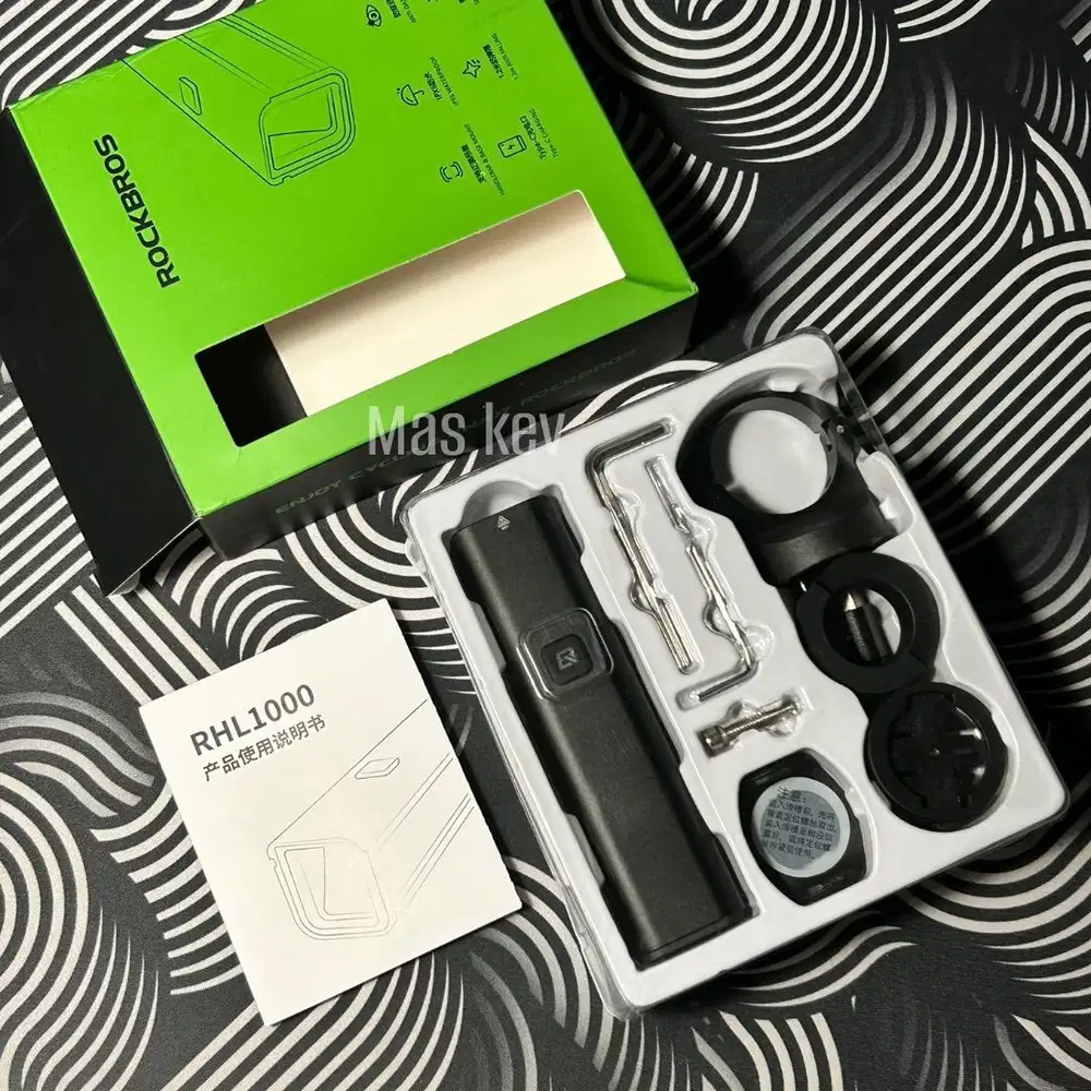 Lampu sepeda Rockbros RHL1000 waterproof ipx6 senter lampu barfly bike