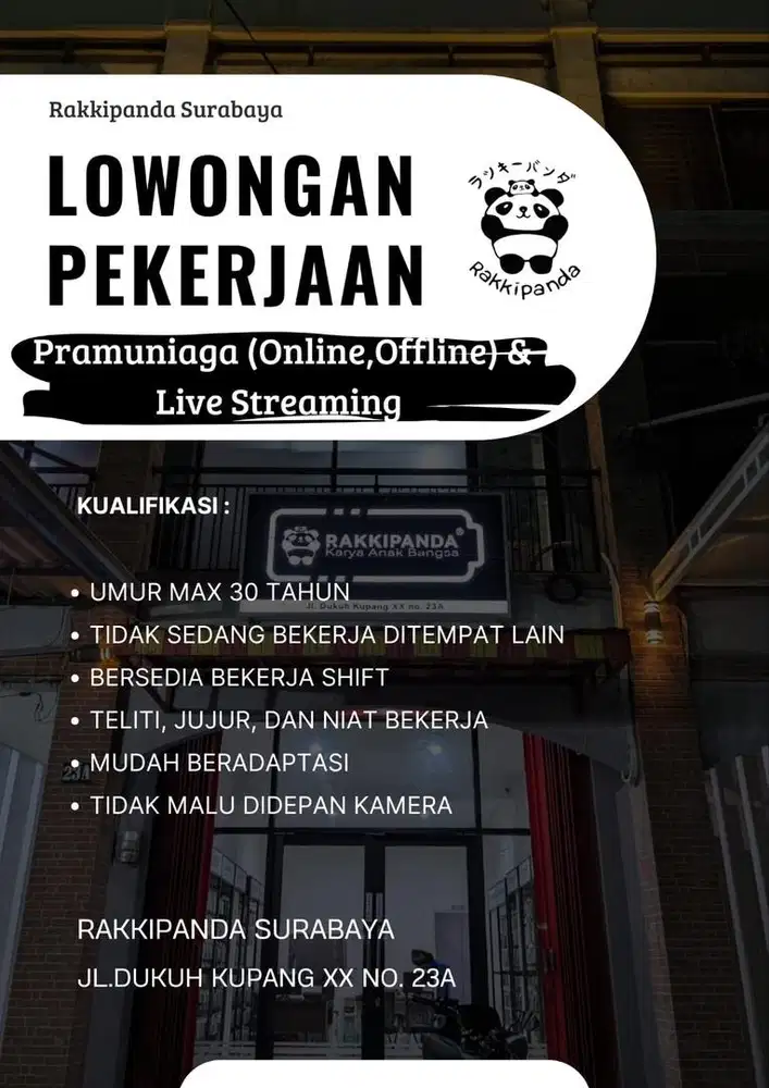 LOWONGAN PEKERJAAN PRAMUNIAGA DAN HOST LIVE STREAMING