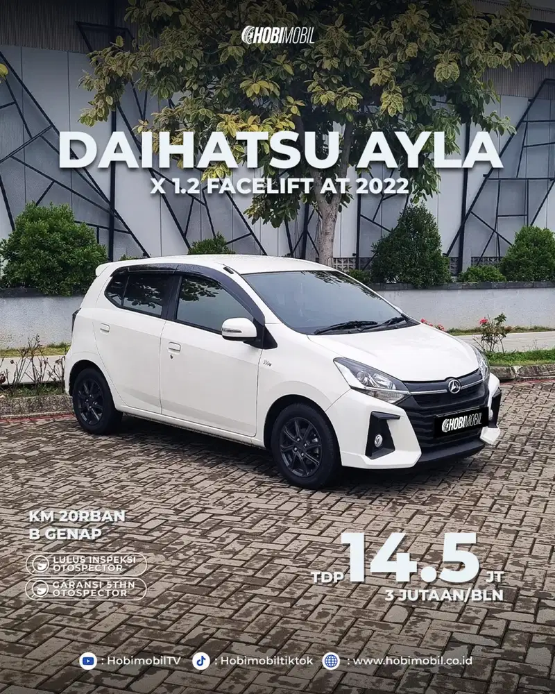 Daihatsu Ayla x 1.2 at 2022 garansi mesin 5th