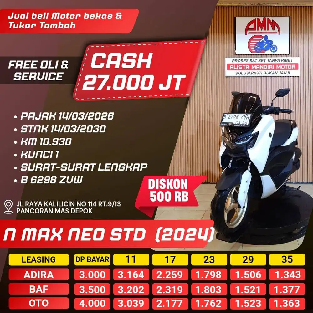 ALL NEW N MAX NEO 2024 KM LOW LIKE NEW PAJAK HIDUP CC 0% KREDIVO GOPAY