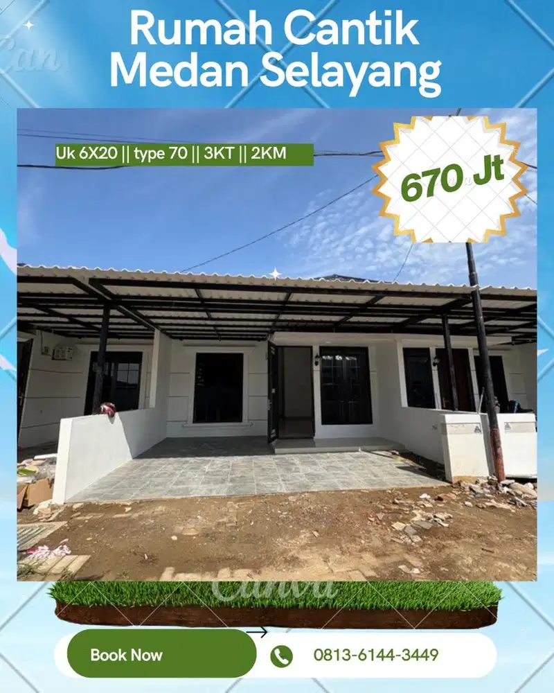 RUMAH UK 6X20 AKSES PADANG BULAN - SETIA BUDI