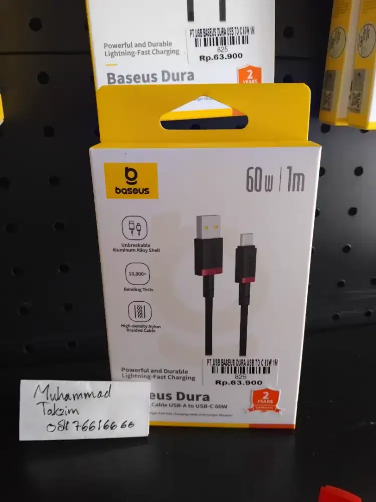 PT.USB BASEUS DURA USB TO C 60W 1M