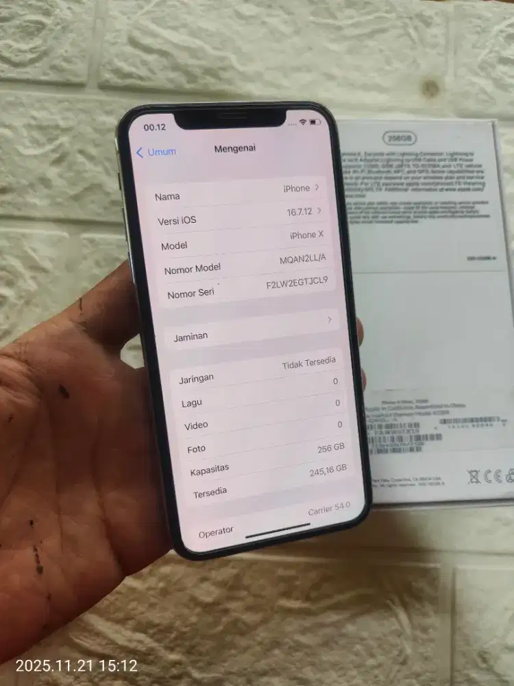 iPhone x 256 bh 98 fullset no minus