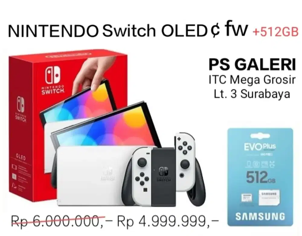 NINTENDO SWITCH OLED ¢fw + 512GB Full Game Promo 11-11