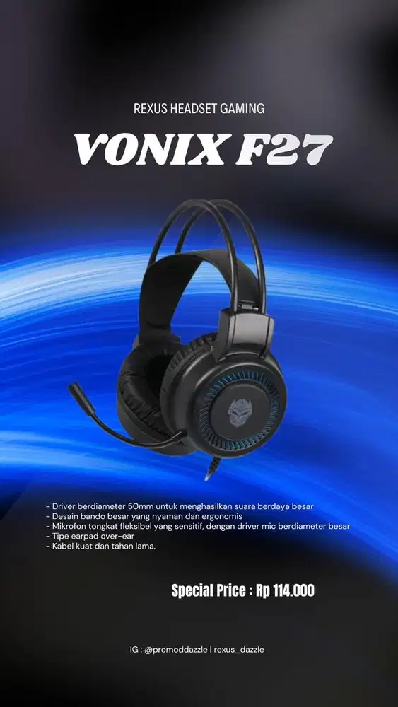 Rexus Headset Gaming Vonix F27