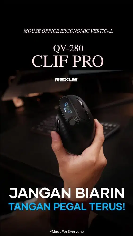 Rexus Clif Pro QV280 Mouse Office Ergonomic Vertical Wireless