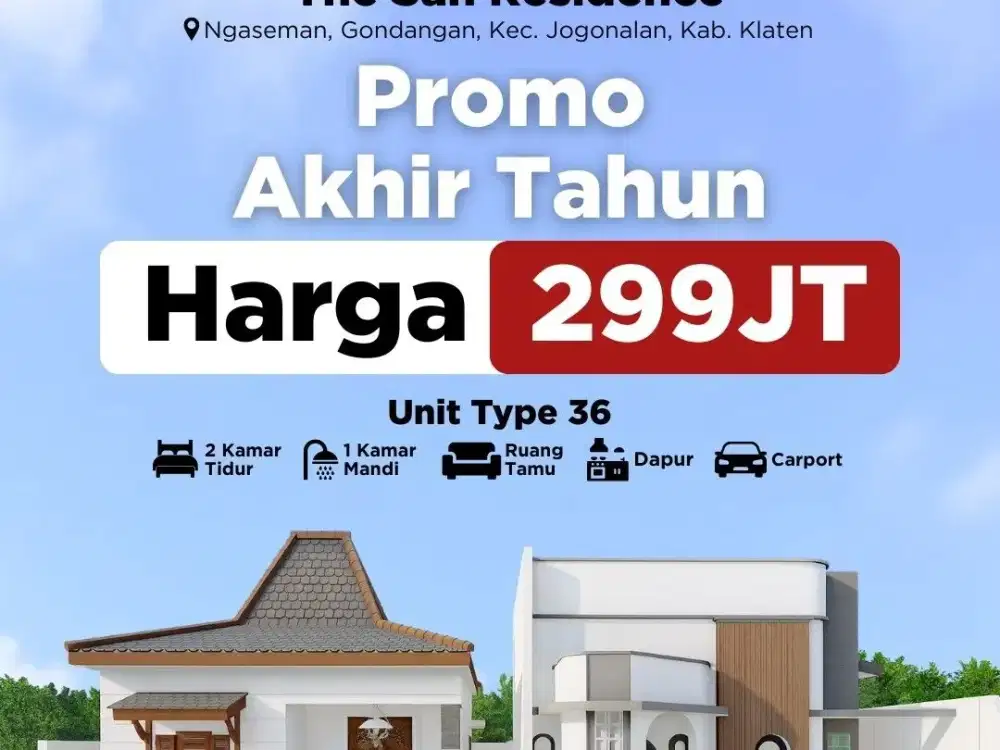 Promo Gila Akhir Tahun! Rumah 200 Jt-an di Kawasan Jogja