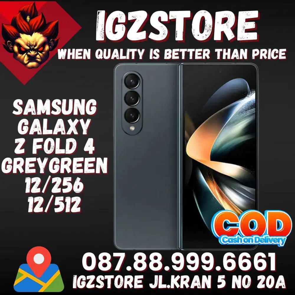 Samsung Z FOLD 4 GreyGreen SEIN Fullset Super Mulus No Minus