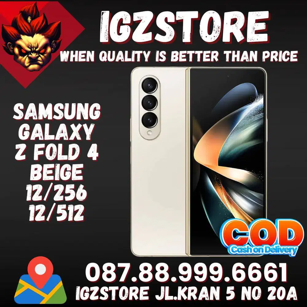 Samsung Z FOLD 4 Beige Gold SEIN Fullset Super Mulus No Minus