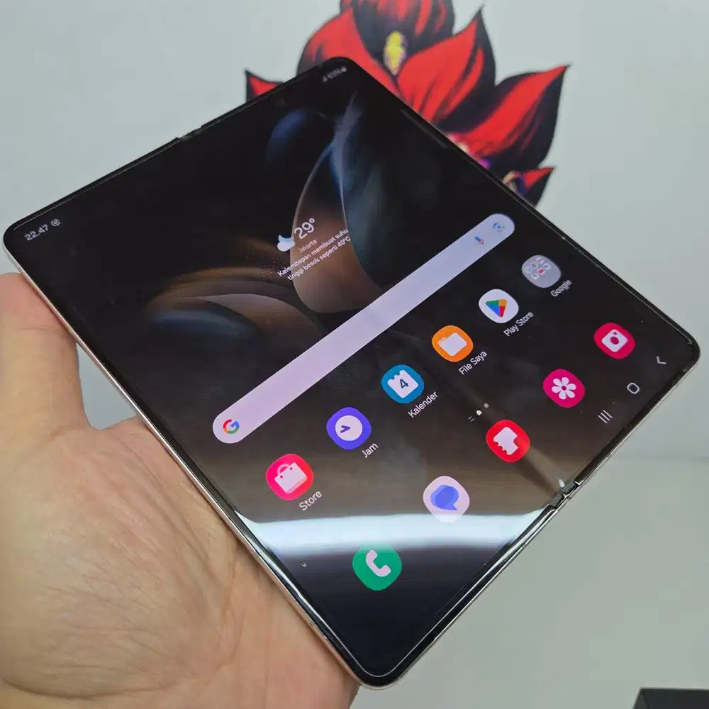 Samsung Z FOLD 4 Beige Gold SEIN Fullset Super Mulus No Minus