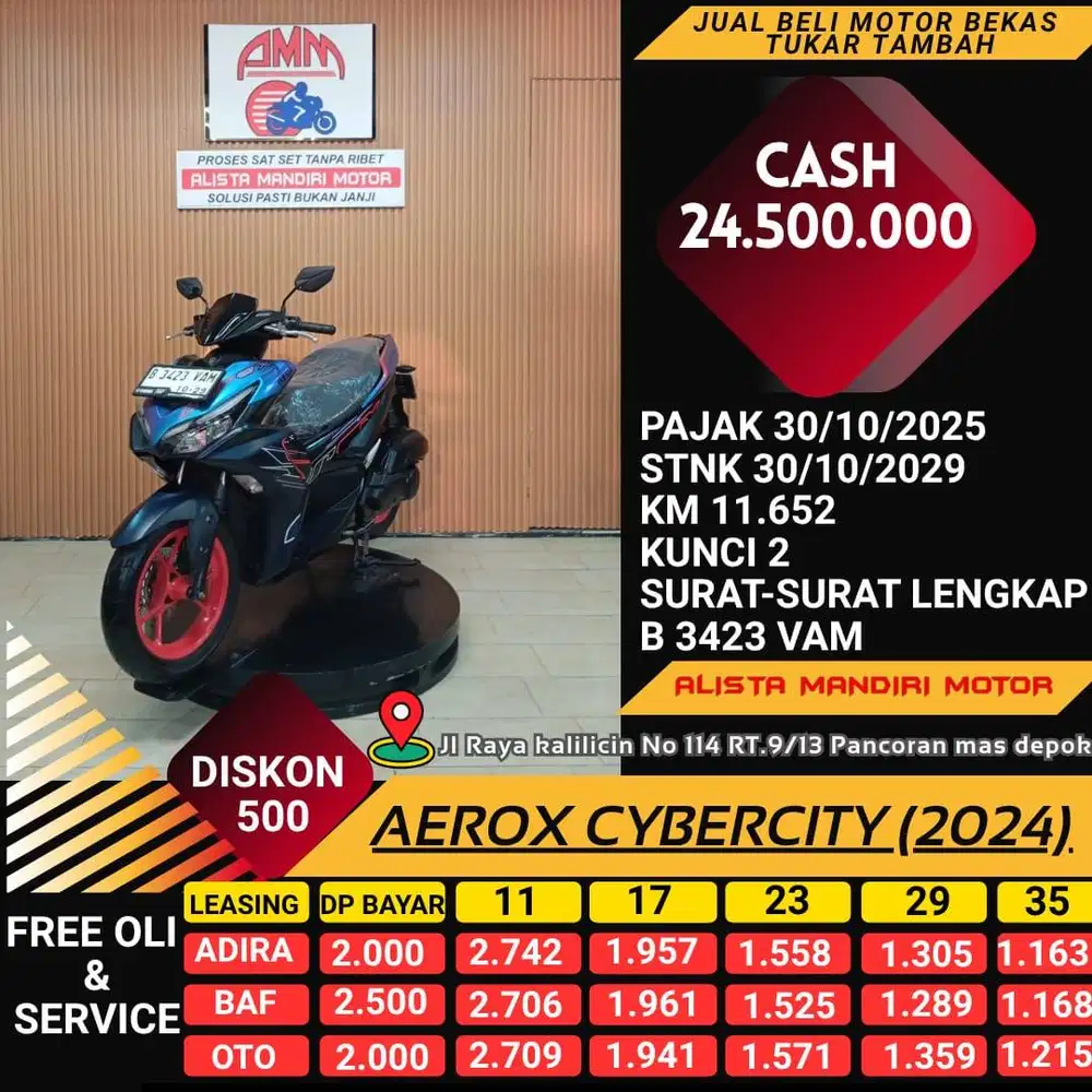 AEROX CYBERCITY 2024 KM LOW LIKE NEW CC 0% KREDIVO TOKPED SPAYLETTER