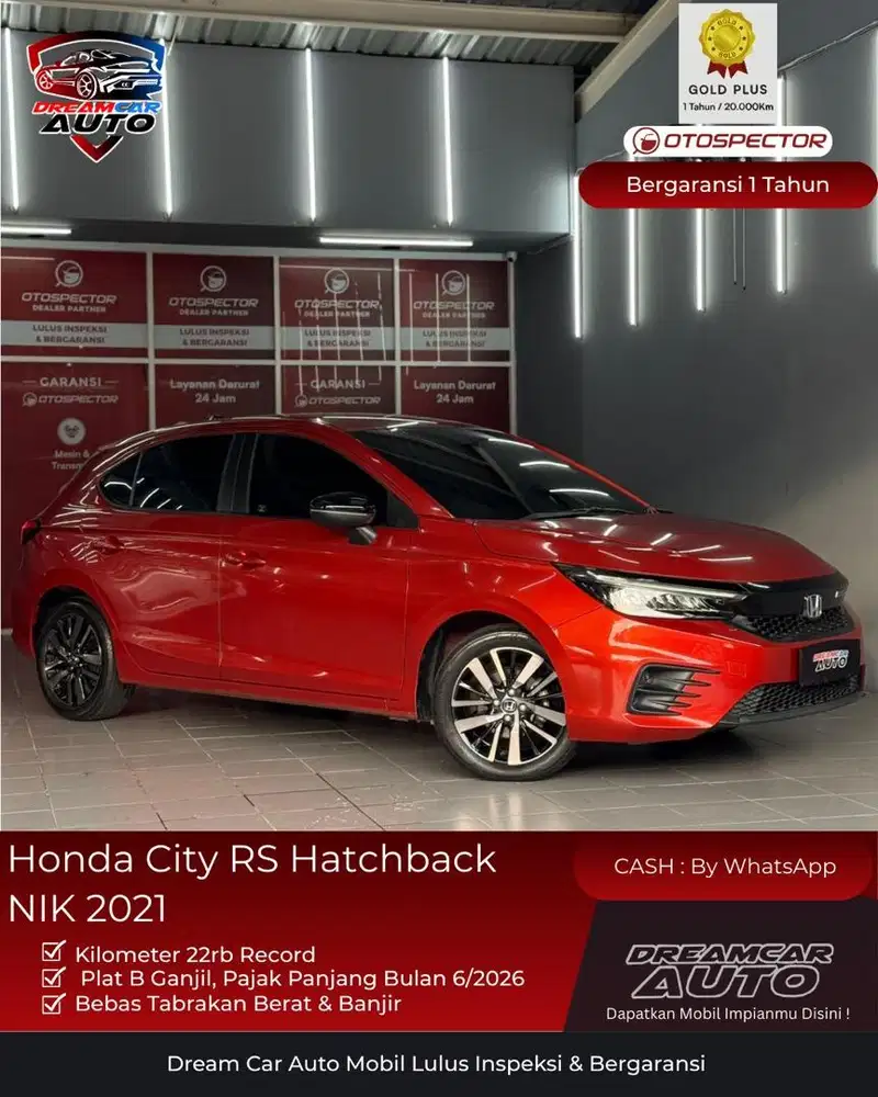 [ KM22RB ] Honda City RS Hatchback 2021 / 2022 Orange Non Sedan
