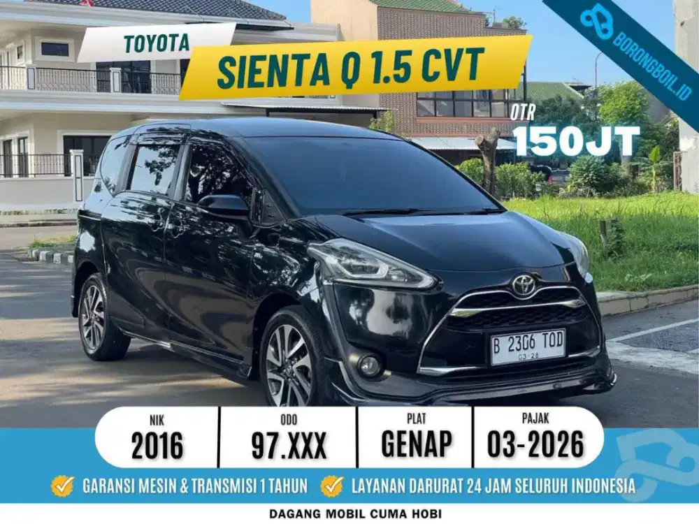 Toyota Sienta Q 1.5 CVT 2016 Hitam Metalik