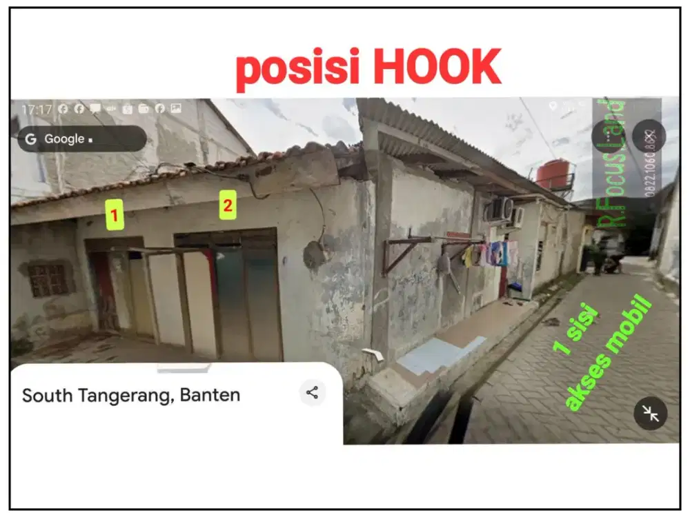 Kontrakan 2 Pintu HOOK Bangunan Tua STRATEGIS dekat JALAN RAYA di pondok aren