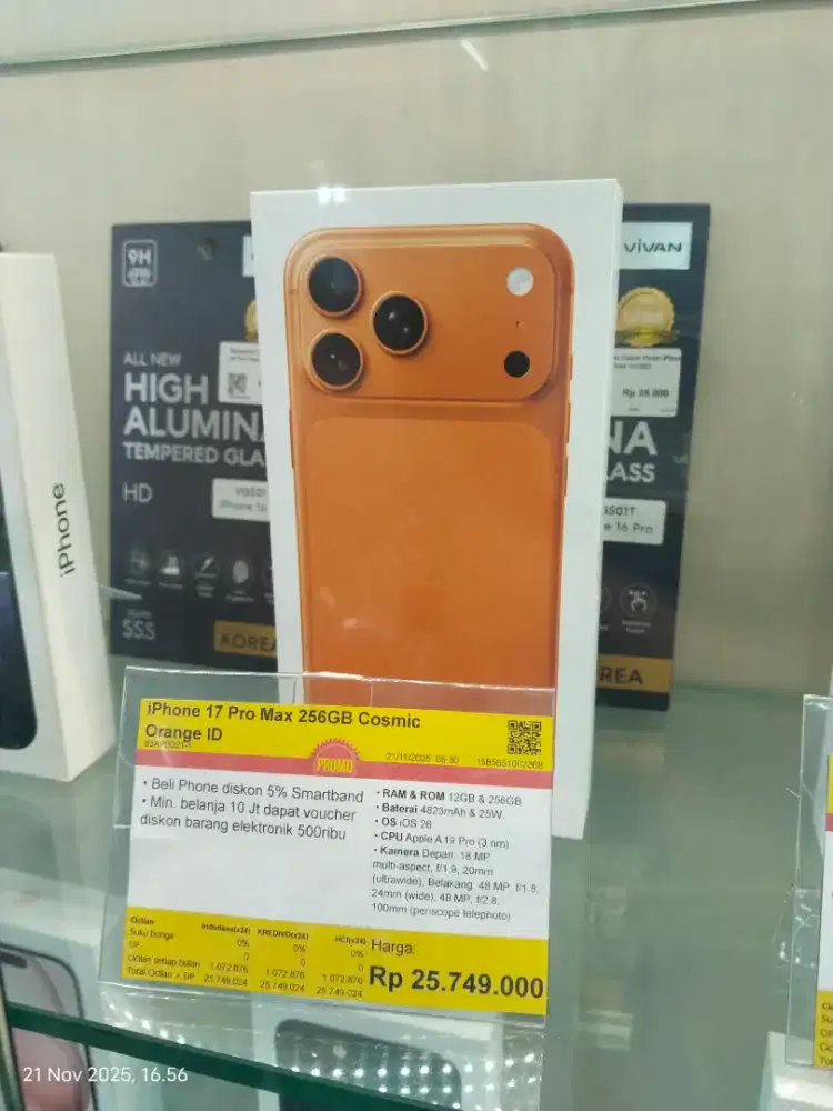 Baru iPhone 17 Pro Max, Cicilan bebas bunga, bebas DP, syarat KTP saja