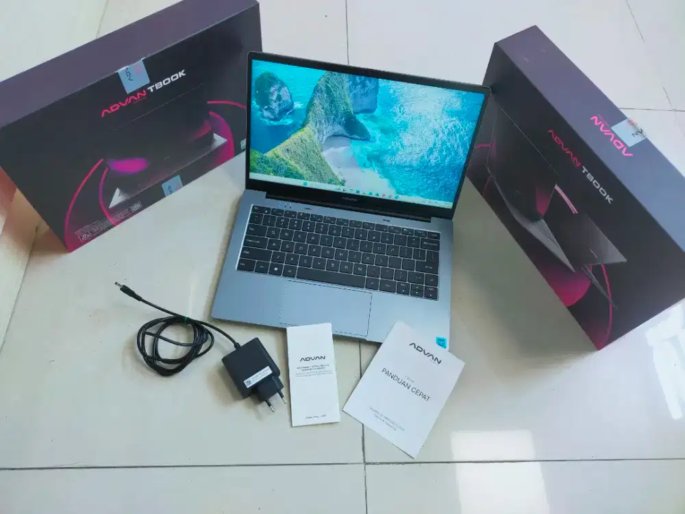 Dijual laptop ADVAN TBOOK 1 intel n100 second 2Bln Lengkap Fulset COD