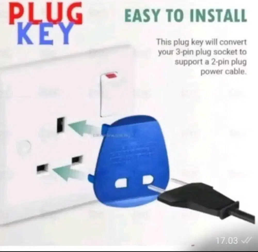 Stop Kontak 3 Kaki Travel Adaptor Colokan Plug Key UK, EU, utk Umroh.