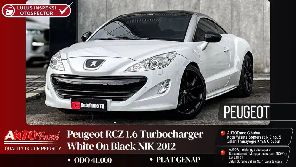 Peugeot RCZ 1.6 Turbocharger White On Black NIK 2012