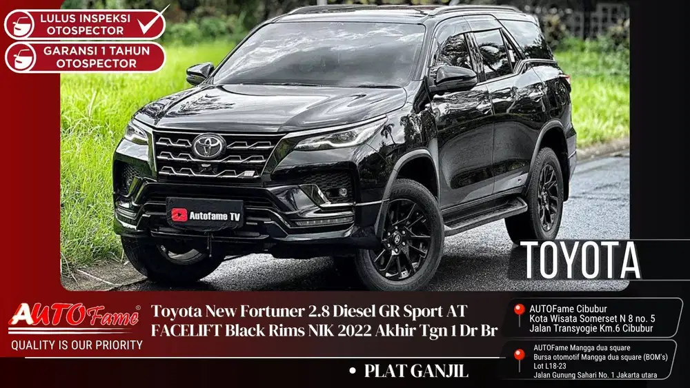 Toyota New Fortuner 2.8 Diesel GR Sport AT FACELIFT Black Rims NIK 202