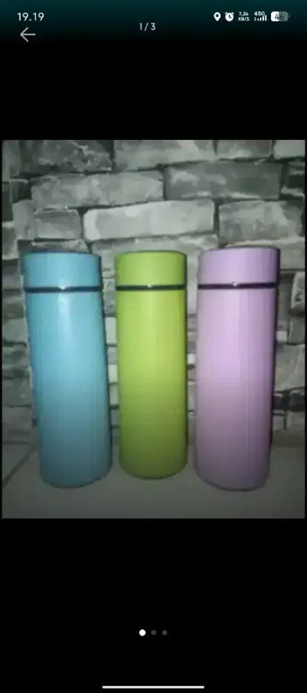 Botol minum kaca warna polos