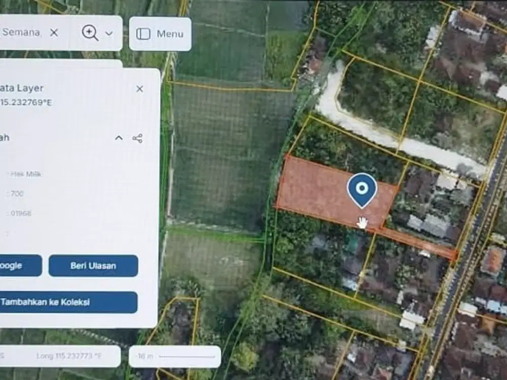 Tanah strategis Semana Ubud Bali