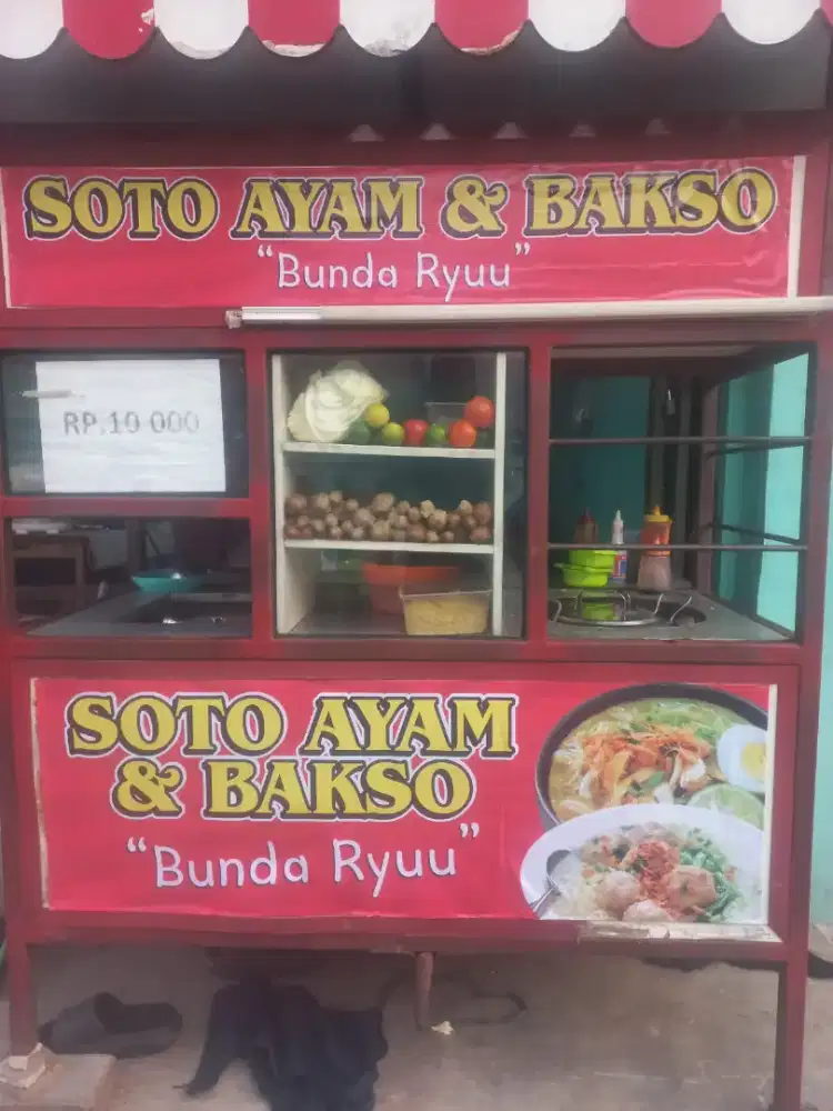 jual BU GEROBAK BASO masih bagus dam KOKOH rangka besi