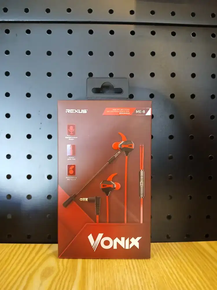 Rexus Earphone Gaming ME8: Driver 10mm, Dual Mic, Earbuds Kustom,