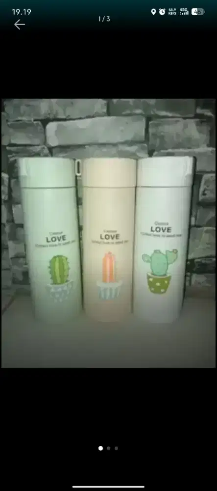 Botol minum kaca motif
