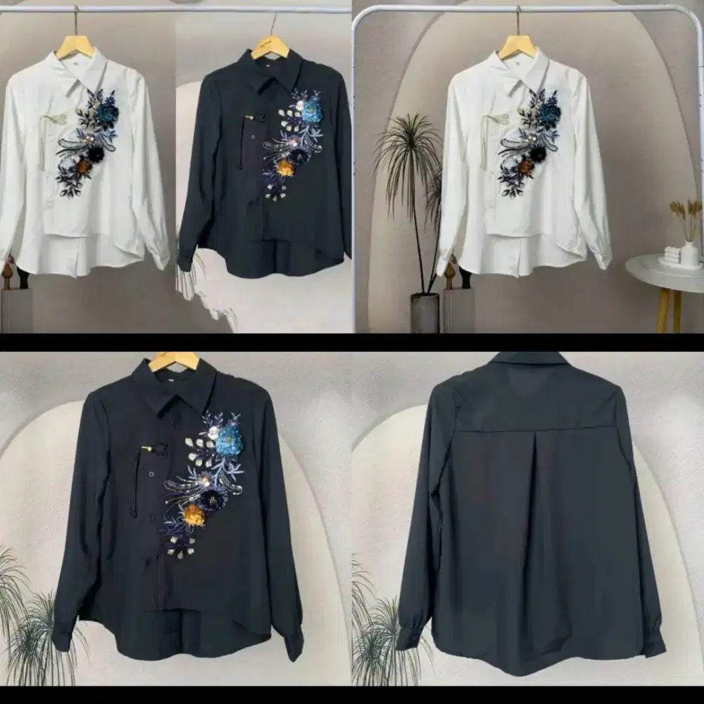 FADFAD Kemeja Lengan Panjang bordir tidak beraturan mode baru