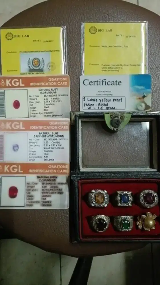 Murah cincin perak dgn batu permata ada memo sertifikat aslinya