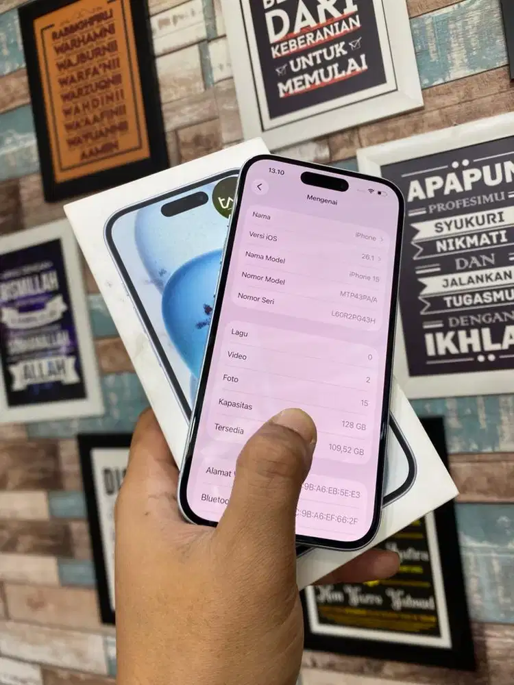 iphone 15 128gb blue garansi resmi like new