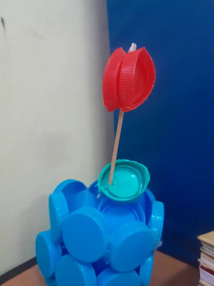 Handmade hiasan dekorasi bunga tulip dari tutup botol