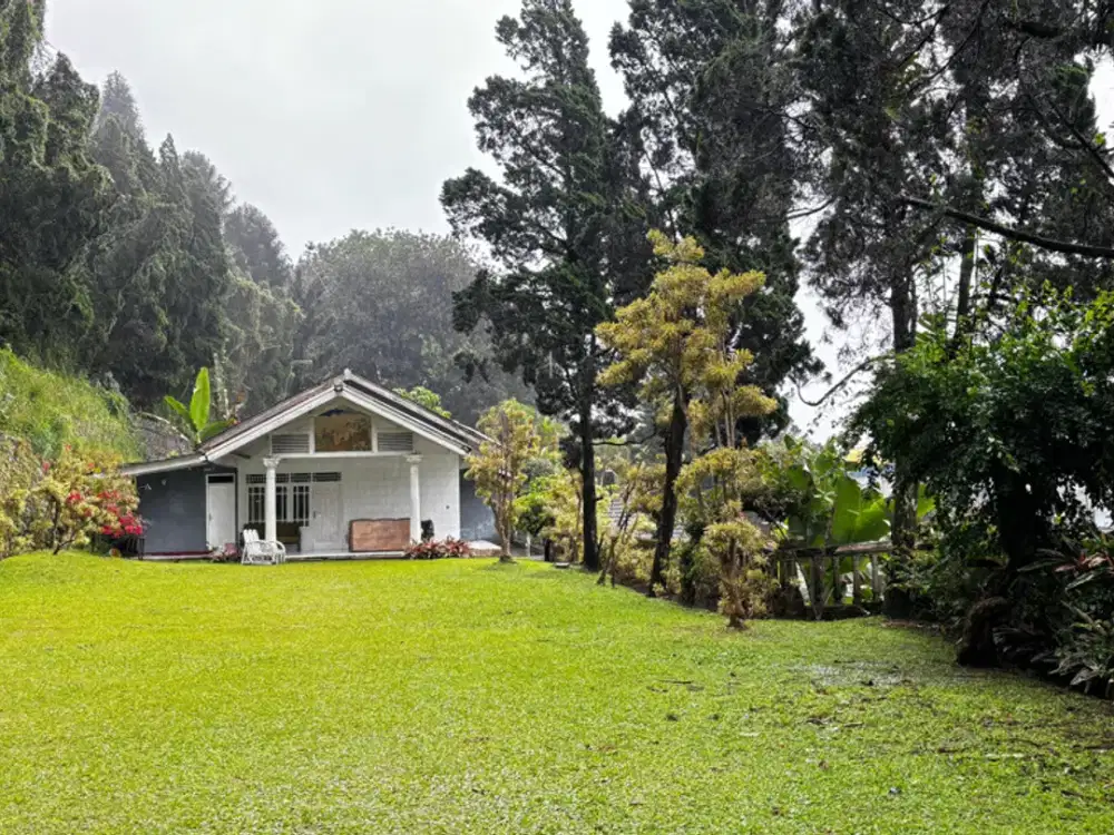 Vila Dengan Rumput luas di Cisarua Puncak Bogor