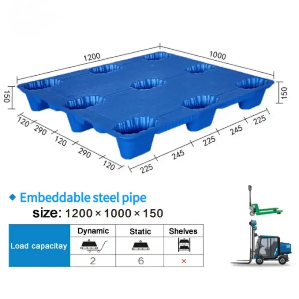 Palet plastik 120x100x15cm // pallet plastic semi-flat