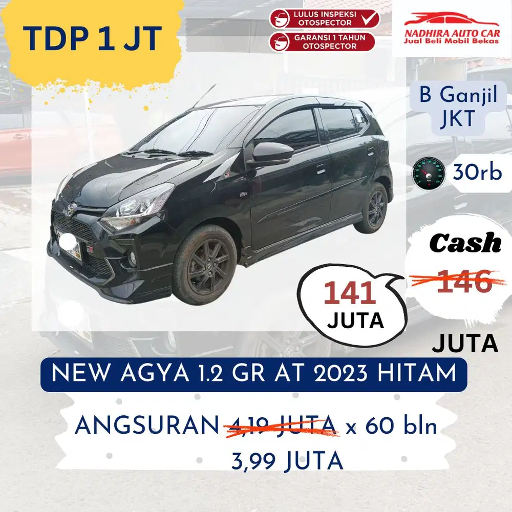 Promo Kredit DP 1 Juta Agya GR AT 2023 Hitam