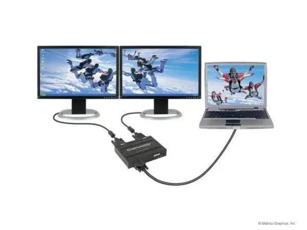 Matrox dual head 2 go, 2 VGA output video bisa extended atau mirror