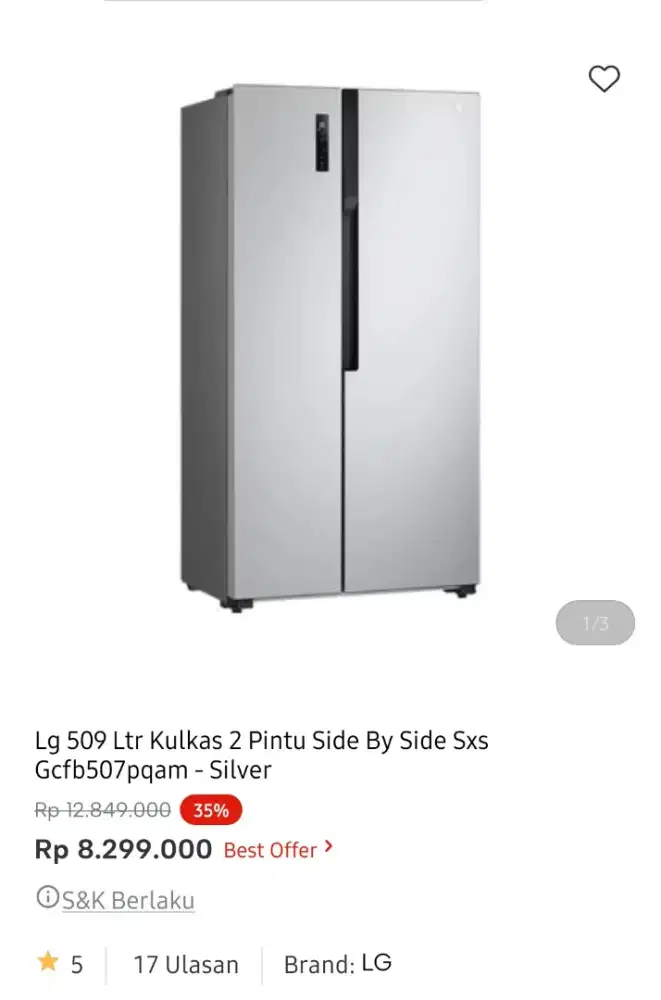 LG KULKAS SIDE BY SIDE 509L