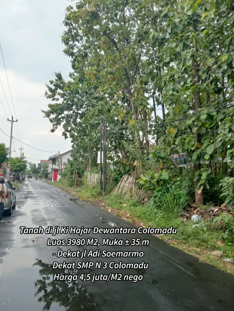 Tanah potensial dekat jl Adi Soemarmo di Colomadu