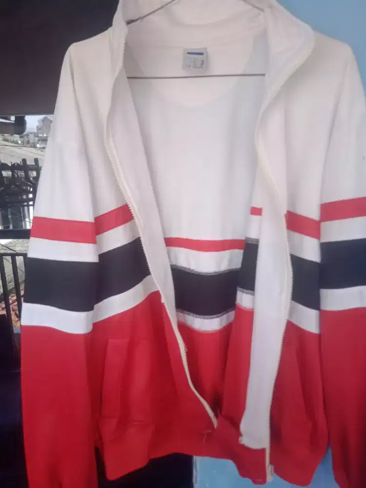 Jaket Fila original merah putih hitam