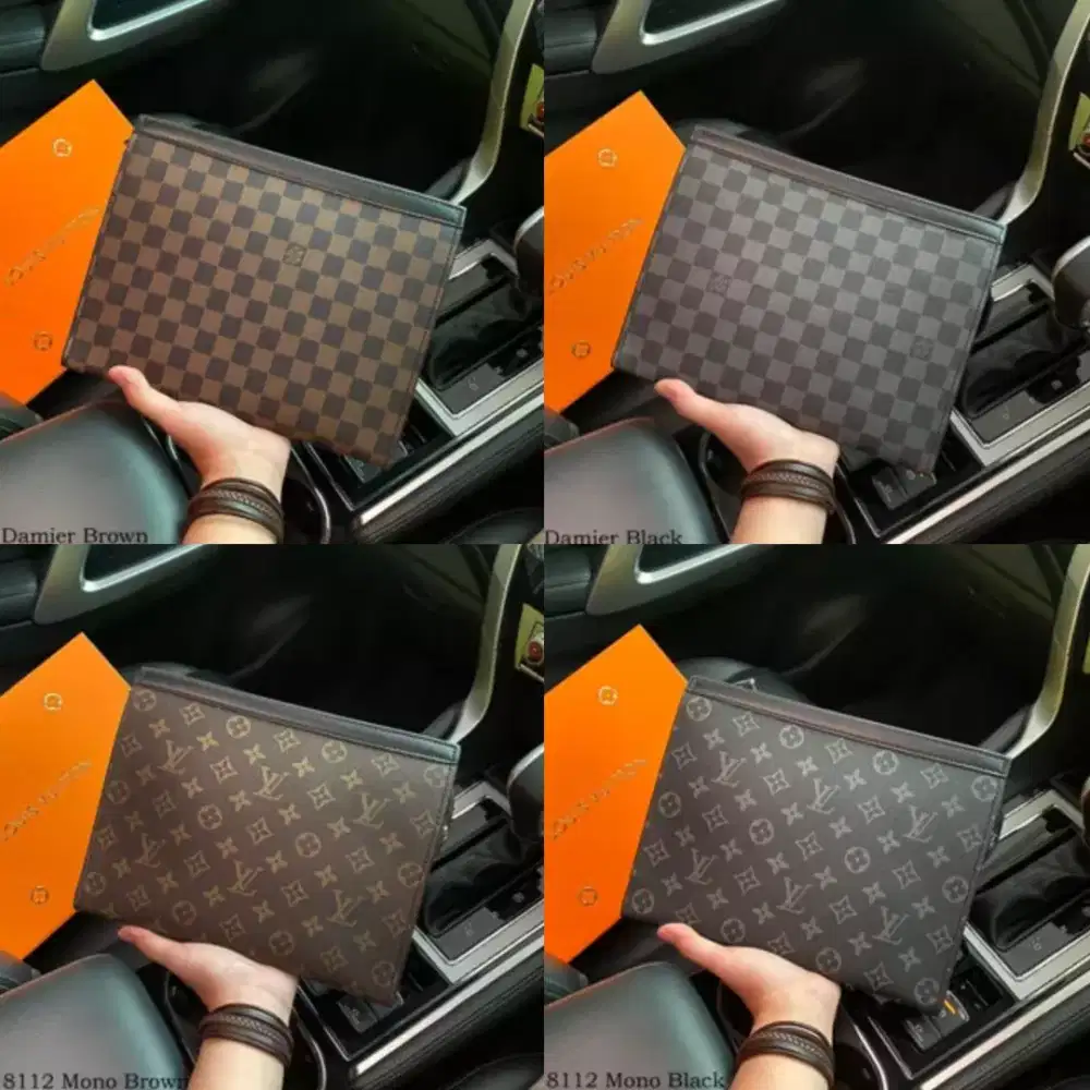 Clutch LV Pouch Handbag Pria Monogram Damier