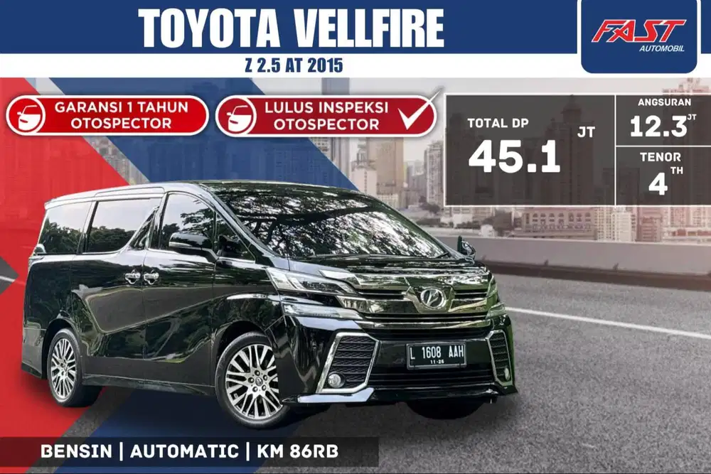 TOYOTA VELLFIRE Z 2015 2.5 AT SUNROOF CAPTAIN SEAT PJK PJG#F7ST