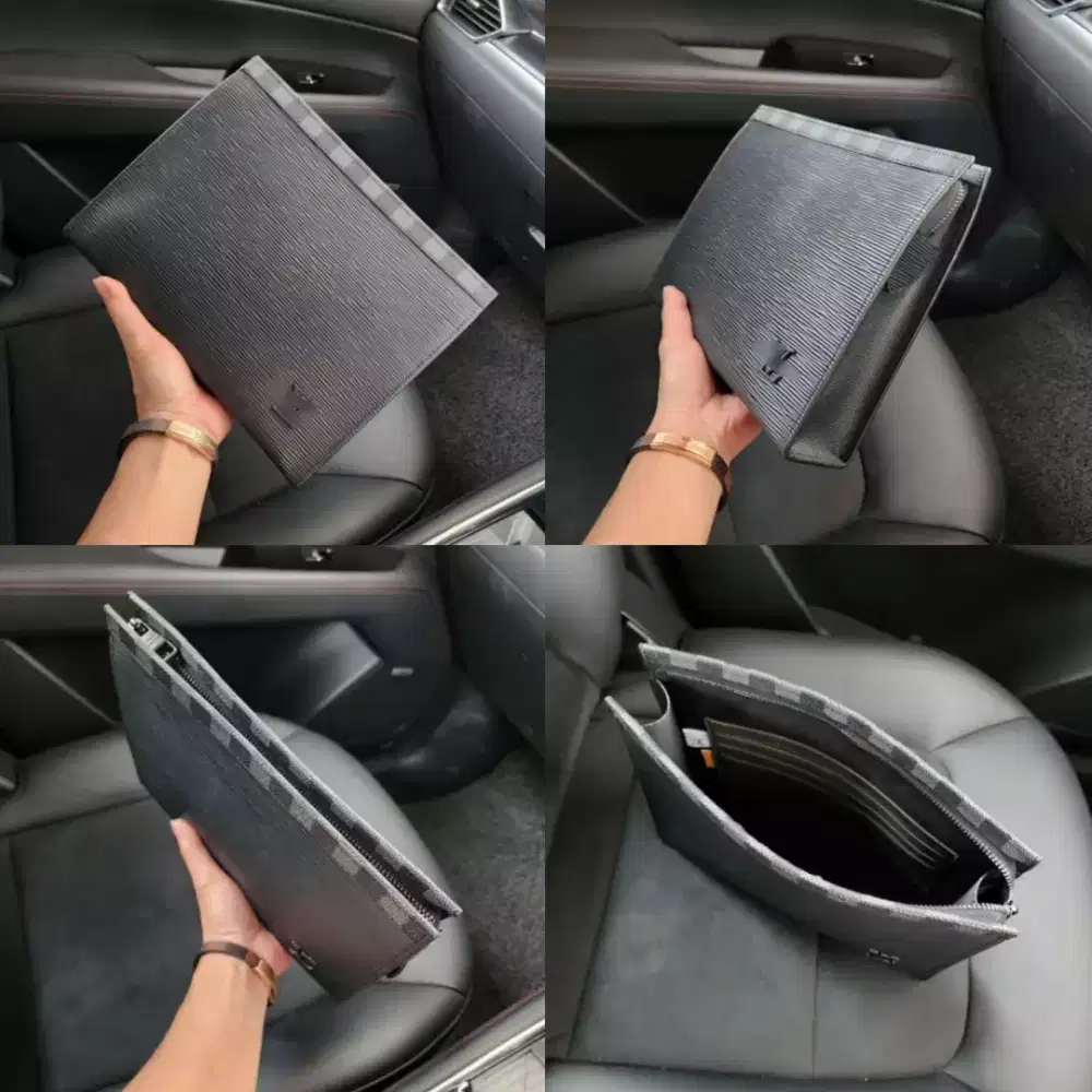 Clutch LV Damier Epi Leather Pouch Handbag Pria