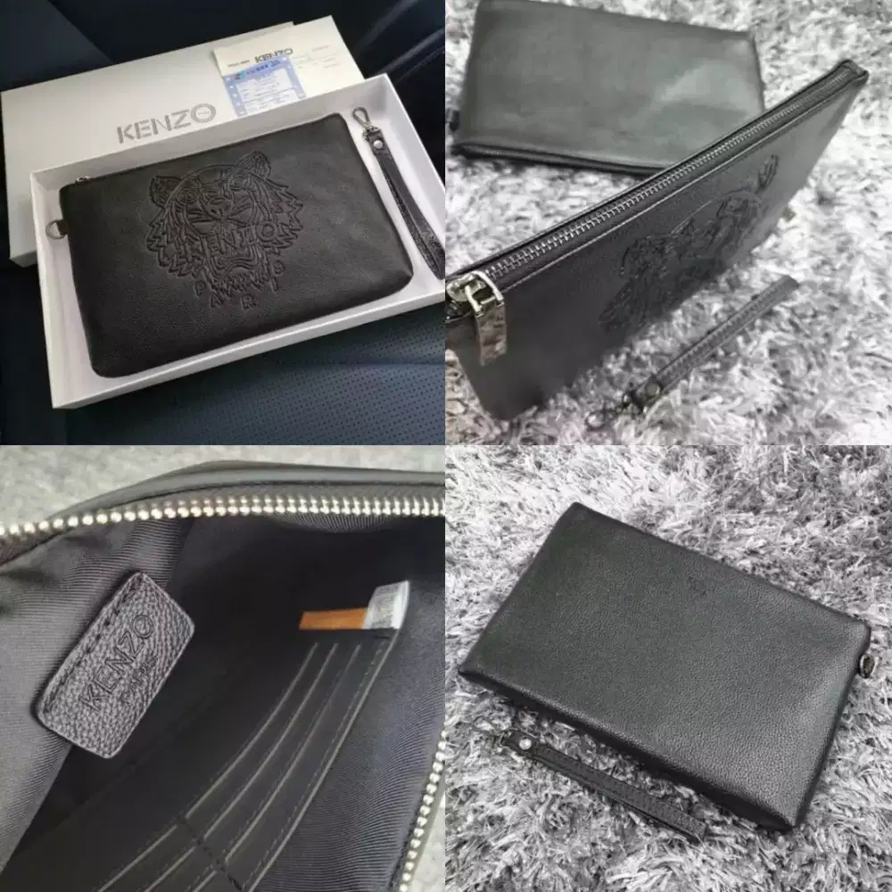 Clutch Kenzo Tiger Pouch Handbag Pria