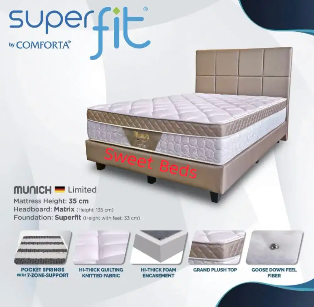 comforta superfit munich tebal 35cm ukuran 180x200 cm